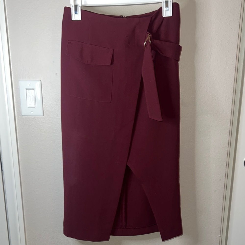 Forever 21 Red Midi Wrap Skirt